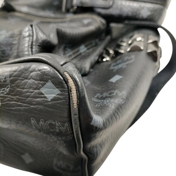 (L5) MCM Backpack Bag Black PVC main image 9